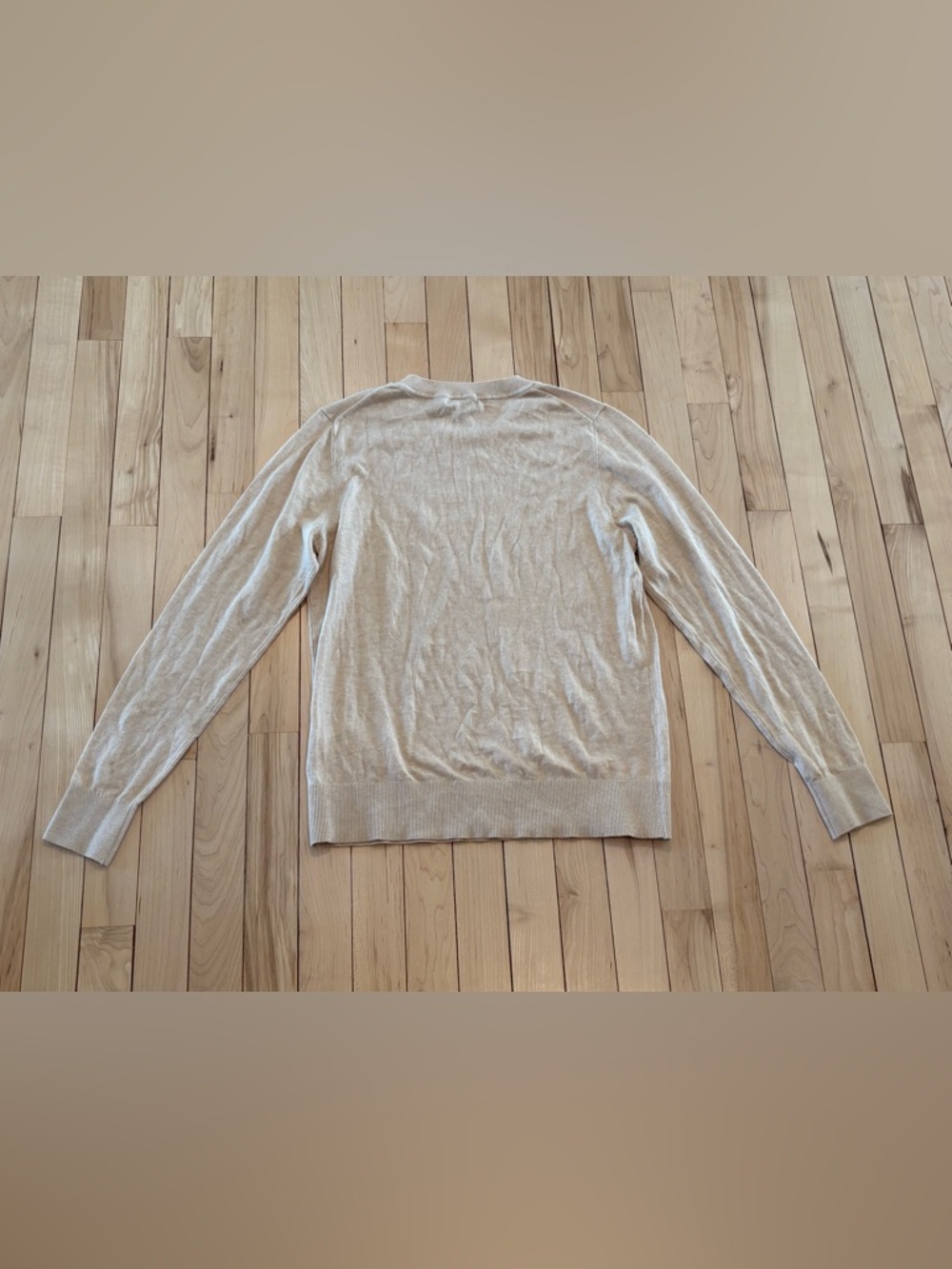 Quince Lightweight Cotton Cashmere Crew Sweater Heather Oatmeal Medium - Picture 6 of 8